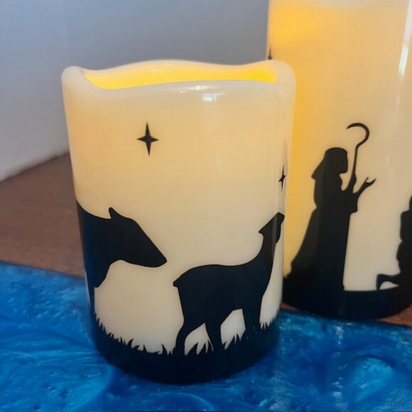 Christmas Nativity Scene Flameless LED Candles, Battery Operated with Remote - Picture 4 of 11